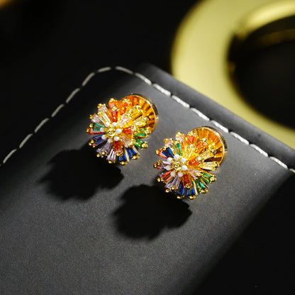 🎆 Luxury Firework Earrings and Necklace💎 Timeless Sparkle, Everyday Glamour