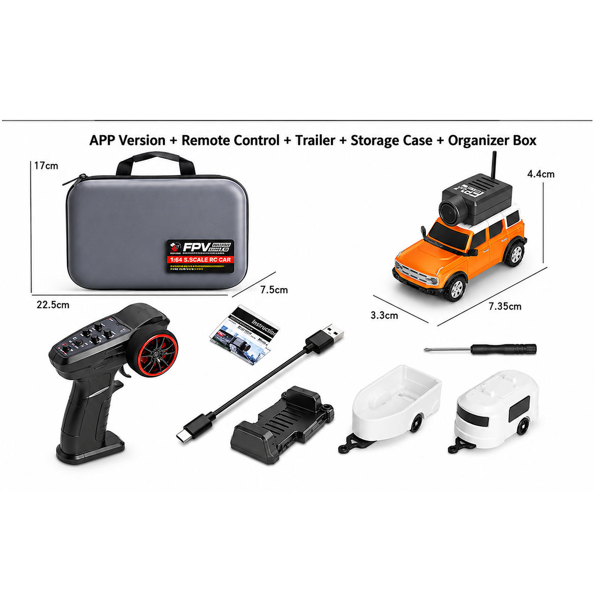 1:64 Mini FPV RC Camera Car – Live Video, App Control & High-Speed Racing