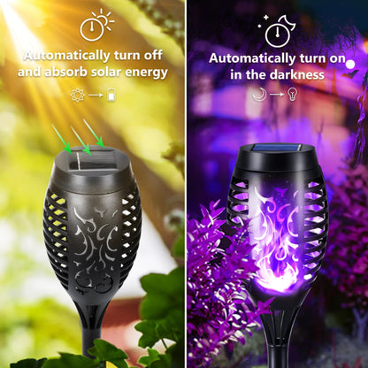 Halloween Outdoor Solar Flickering Flame Torch Lights Waterproof Garden Yard Pathway Decor
