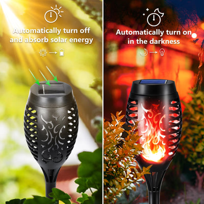 Halloween Outdoor Solar Flickering Flame Torch Lights Waterproof Garden Yard Pathway Decor