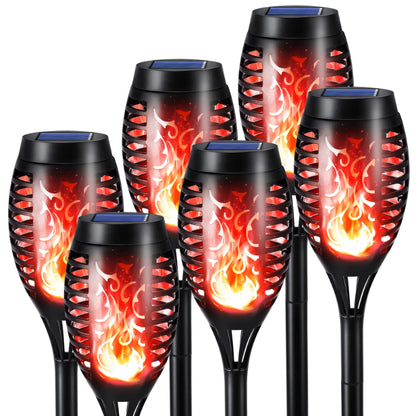 Halloween Outdoor Solar Flickering Flame Torch Lights Waterproof Garden Yard Pathway Decor