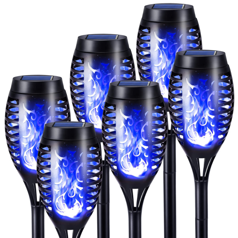 Halloween Outdoor Solar Flickering Flame Torch Lights Waterproof Garden Yard Pathway Decor