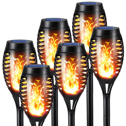 Halloween Outdoor Solar Flickering Flame Torch Lights Waterproof Garden Yard Pathway Decor