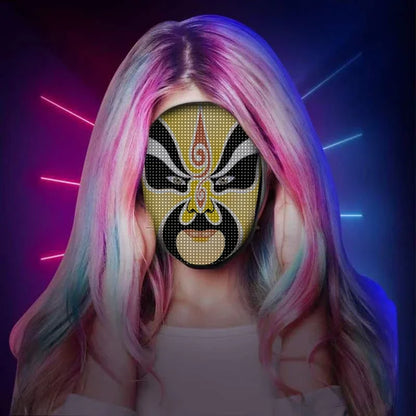 🎭 LED Face-Changing Mask 👻 | Programmable Gestures ✋ | Halloween / Party / DIY Fun 🎉