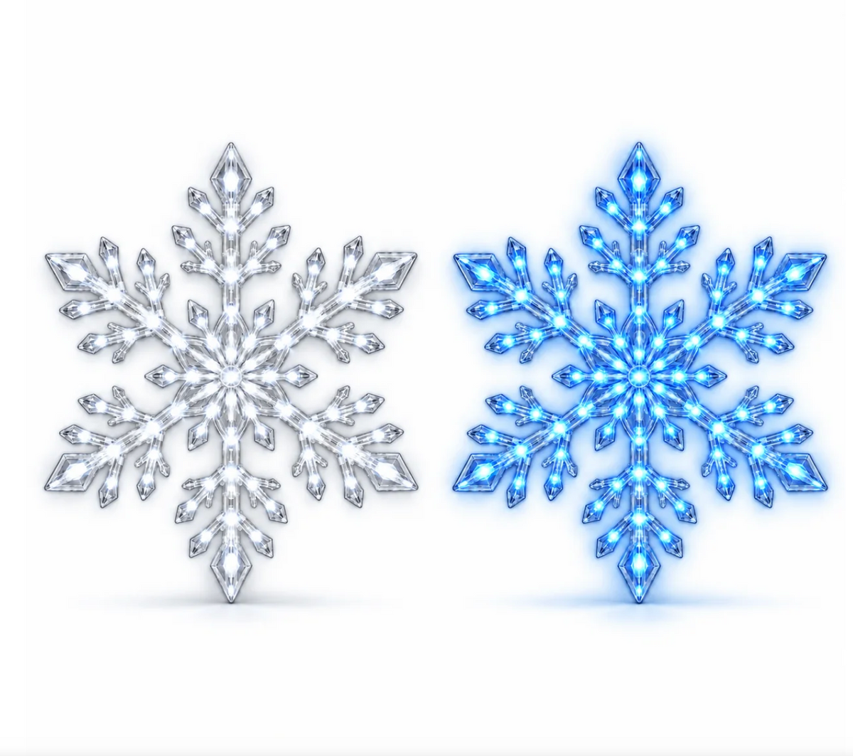 GlowFlake-  Blue And White LED Snowflake Wall Set
