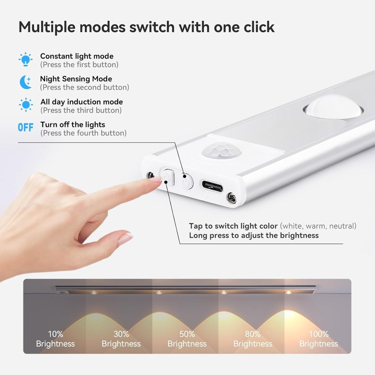 ✨LED Closet Light Motion Activated Under Cabinet Lights