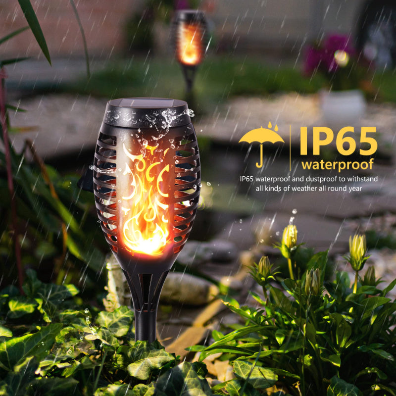 Halloween Outdoor Solar Flickering Flame Torch Lights Waterproof Garden Yard Pathway Decor