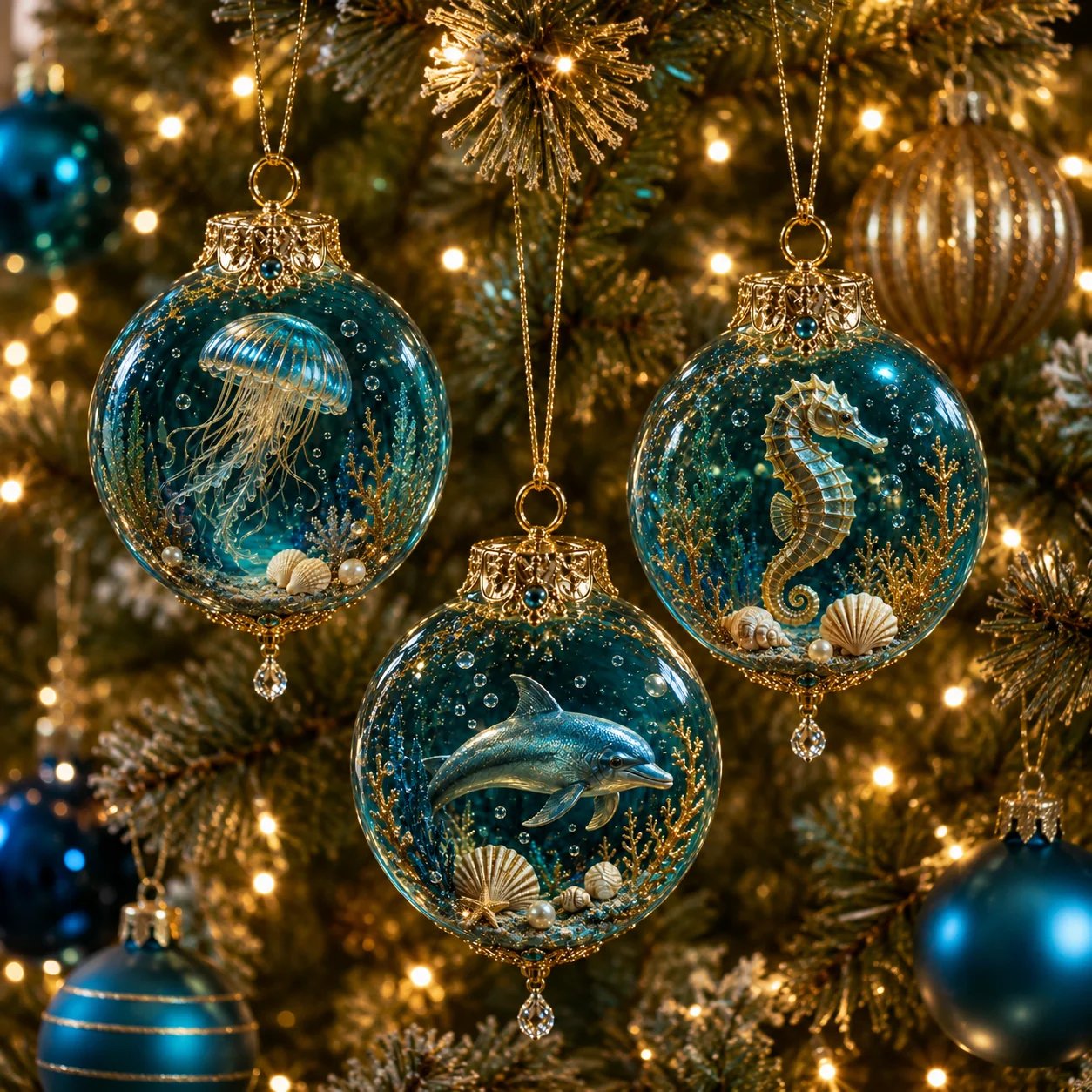 🌊🐢Ocean Wonders Christmas Ornament Collection | ✨Discover A World Beneath The Waves