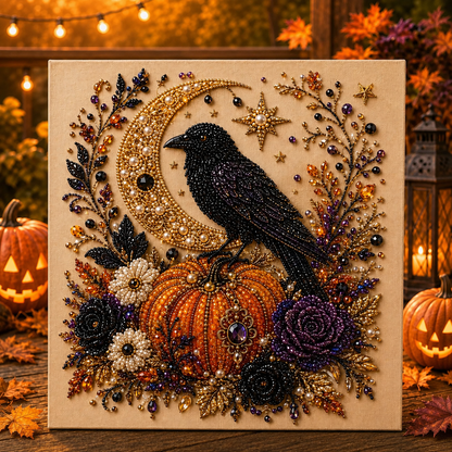 👻✨ Halloween Sparkling Pearl Art DIY Kit 🎃💎 – Create, Decorate & Display 🖼️🧡