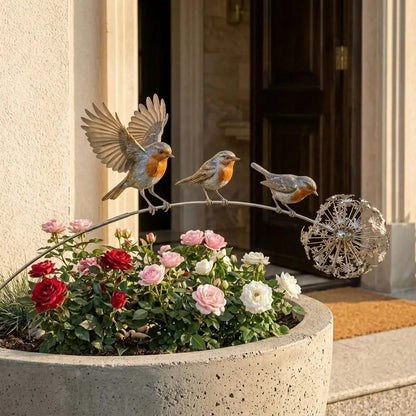 🕊️Robin Memorial Garden Stake – “Loved Ones Are Near”