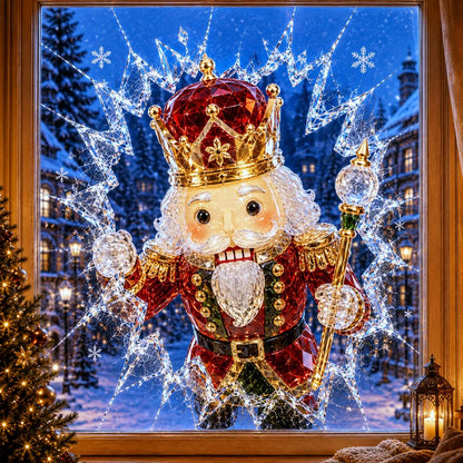 🔥Limited time 49% OFF -✨🎄19.7'' Crystal Christmas Break-In Window Decal — 3D Shattered-Glass Holiday Window Decoration