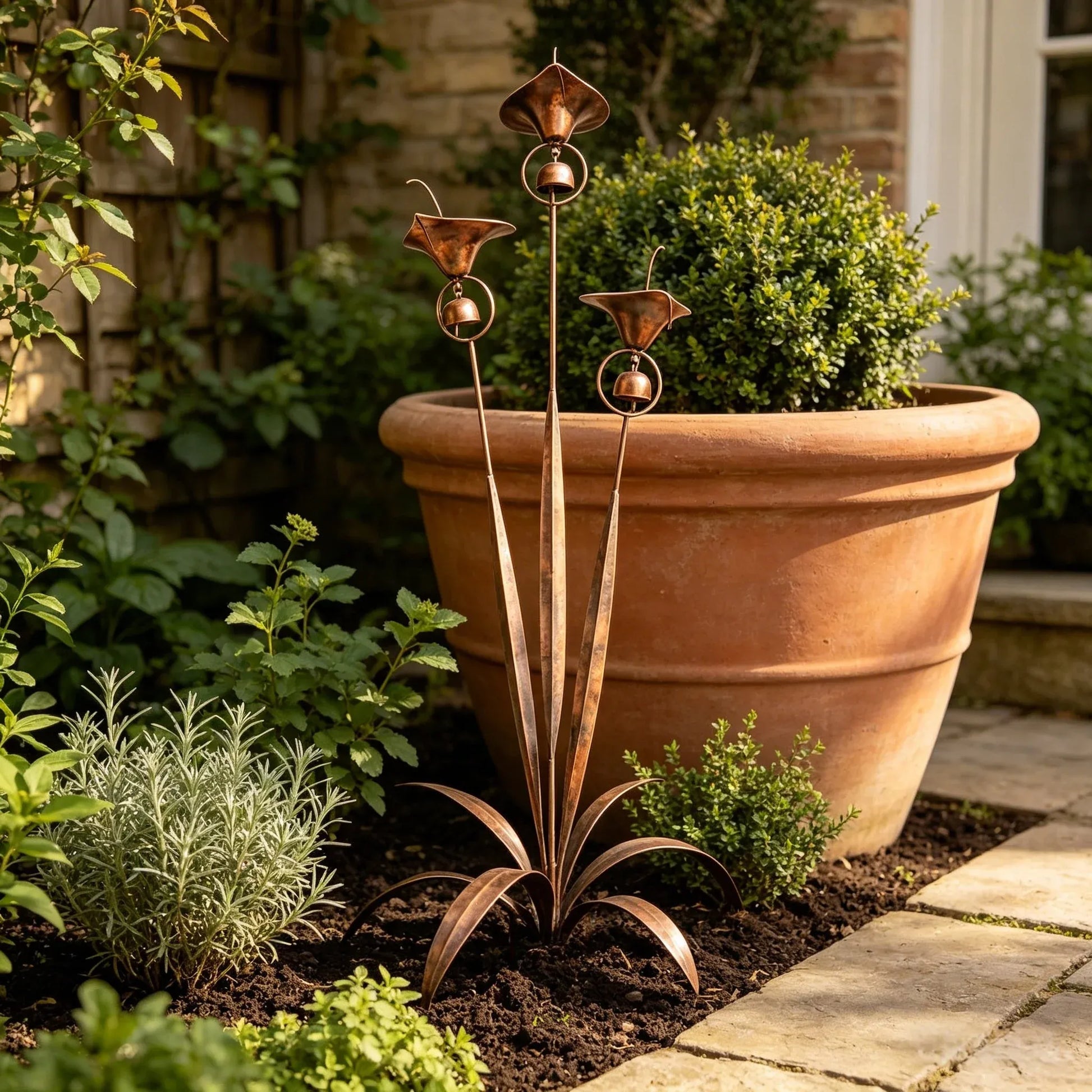 🏡Flamed Three Calla Lilies Garden Stake with Bells-yy