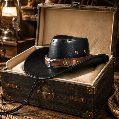 ⏳Time-Limited Special⏰Vintage Wide Brim Cowboy Hat with Adjustable Strap