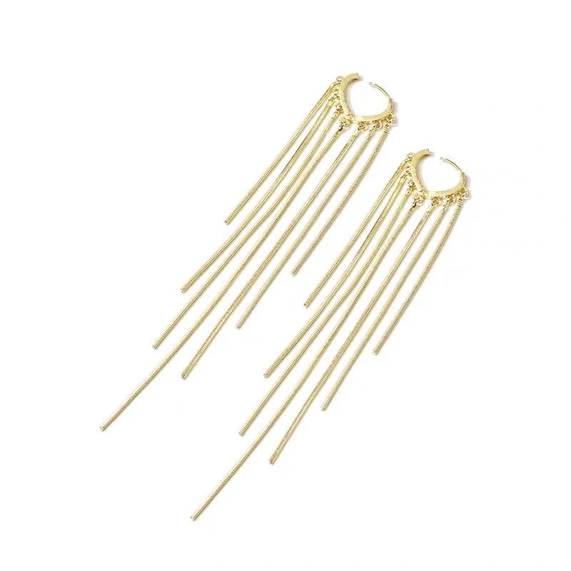 🎉✨14K Gold Plated Long Tassel Earrings for Women