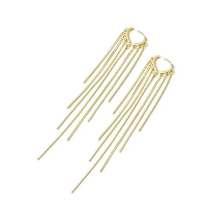 🎉✨14K Gold Plated Long Tassel Earrings for Women