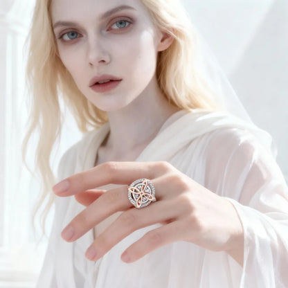 🔥🔮💍Handmade Alloy Witch's Return-Knot Protection Ring✨Protect Your Loved Ones
