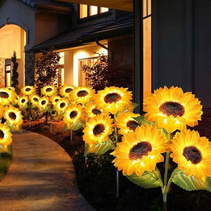 🌻Solar LED Sunflower Garden Lights, Realistic Night Glow for Yard, Lawn, Patio and Porch Decoration, Waterproof IP65