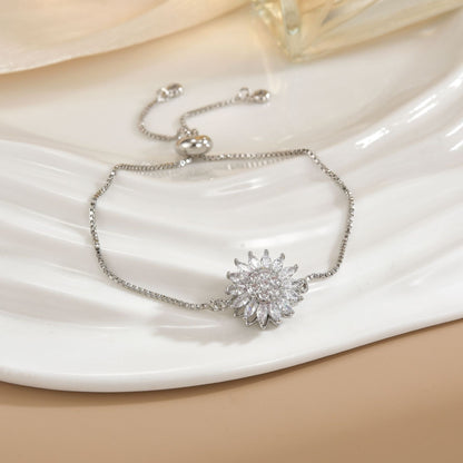 🌻💎 Chic Sunflower Bracelet – Adjustable, Sparkling & Perfect for Any Occasion