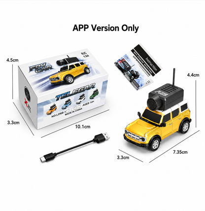 1:64 Mini FPV RC Camera Car – Live Video, App Control & High-Speed Racing
