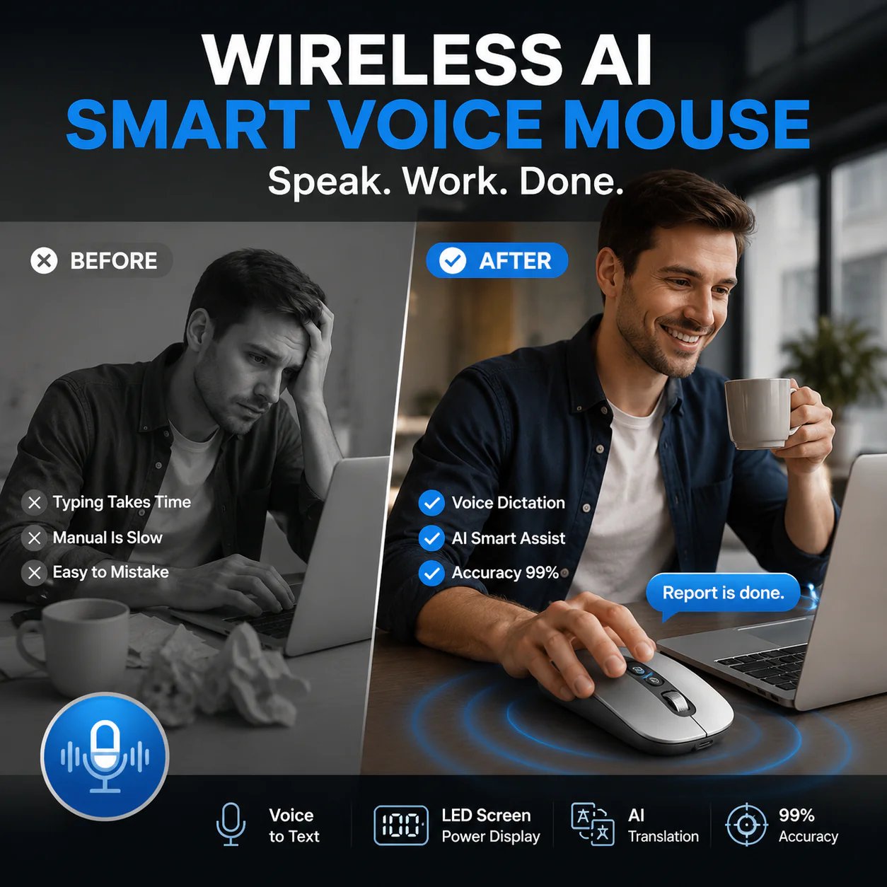 ⏳ Limited-Time 50% OFF | Wireless AI Smart Voice Mouse 🖱️ Upgrade Your Office Workflow
