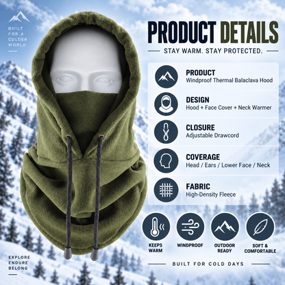 🔥2026 Hot Sale ✨4-in-1 Winter Warm Fleece Hood❄️
