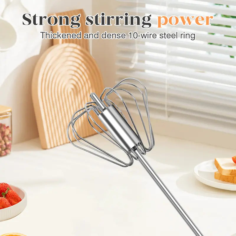 🔥 Hot Sale 50% OFF | 🥣 Stainless Steel Push Whisk | Effortless Mixing for Baking & Cooking