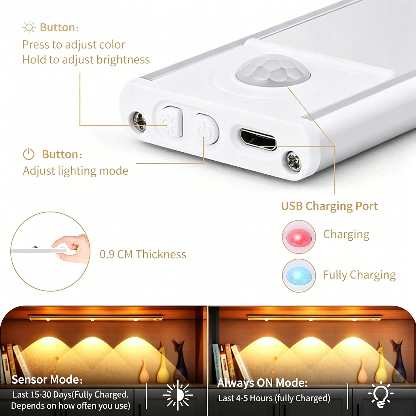 ✨LED Closet Light Motion Activated Under Cabinet Lights