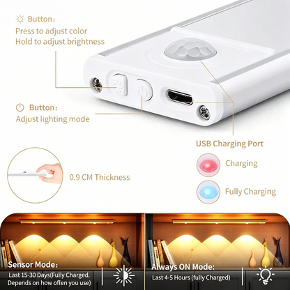 ✨LED Closet Light Motion Activated Under Cabinet Lights