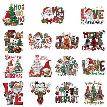 15PCS Christmas Mystery DTF Transfer Bundle – Ready to Press Holiday Designs for Festive DIY Creations