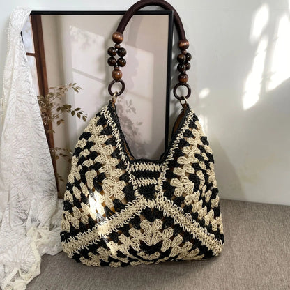 🧺Vintage Handwoven Tote Purse💖