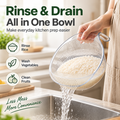 🔥Buy 2 Get 1 Free! 2-in-1 Kitchen Rinse Strainer Bowl with Handle💦