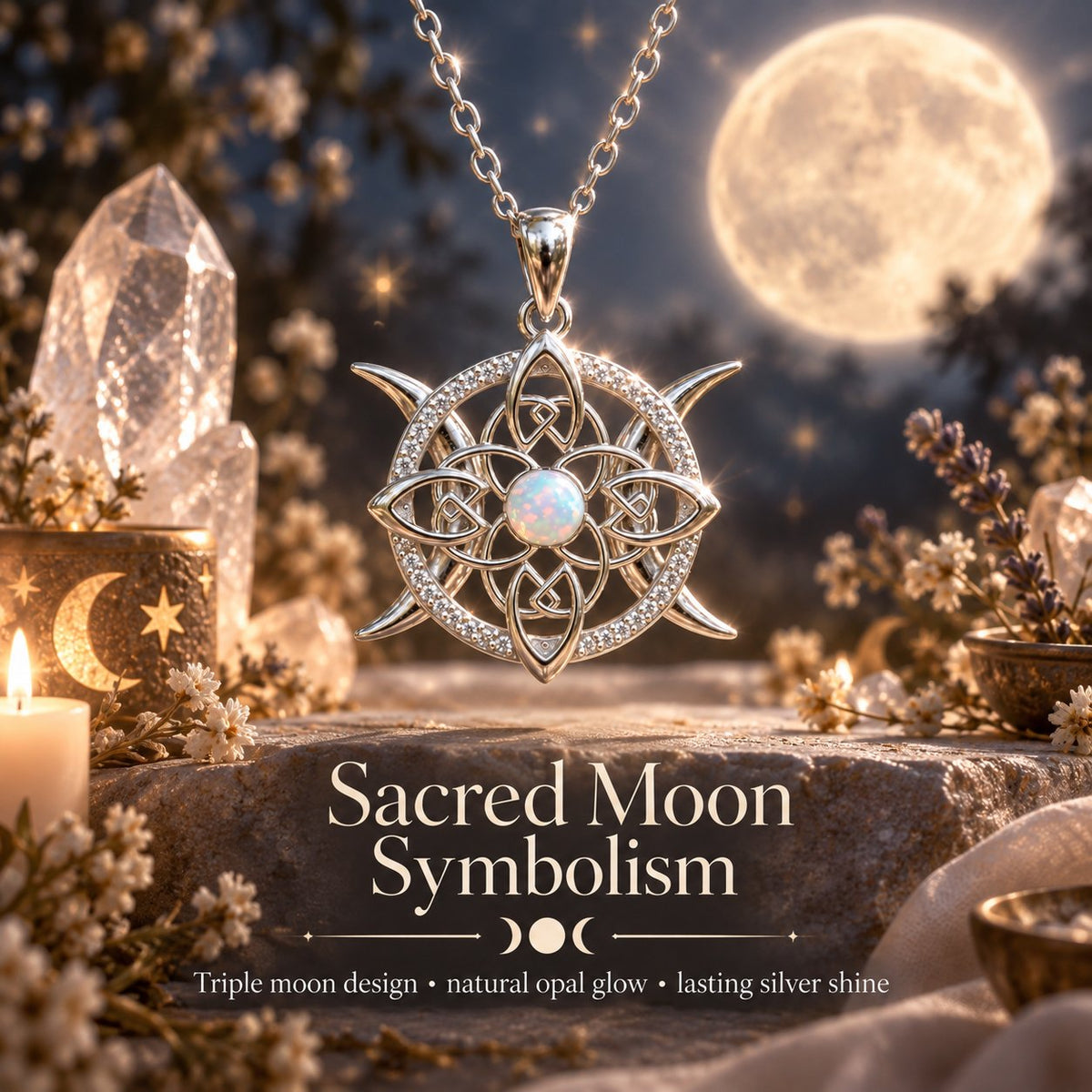 🌙 Sacred Moon Amulet Necklace