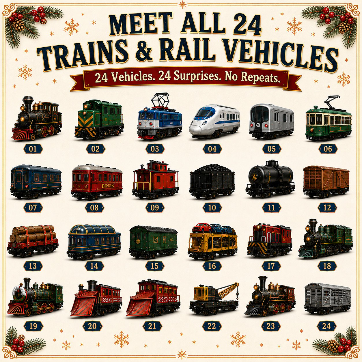 🚂Trains & Rail Vehicles Advent Calendar 2026 – 24 Railway Surprises