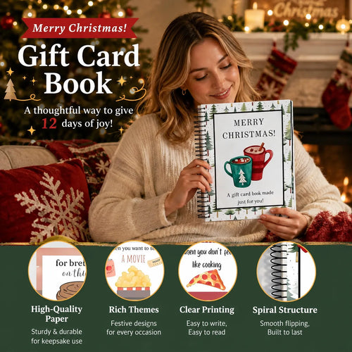 🔥🎁50% OFF!!!🎅Christmas Gift Card Booklet -👍DIY Spiral-Bound Christmas Gift Card Holder Book