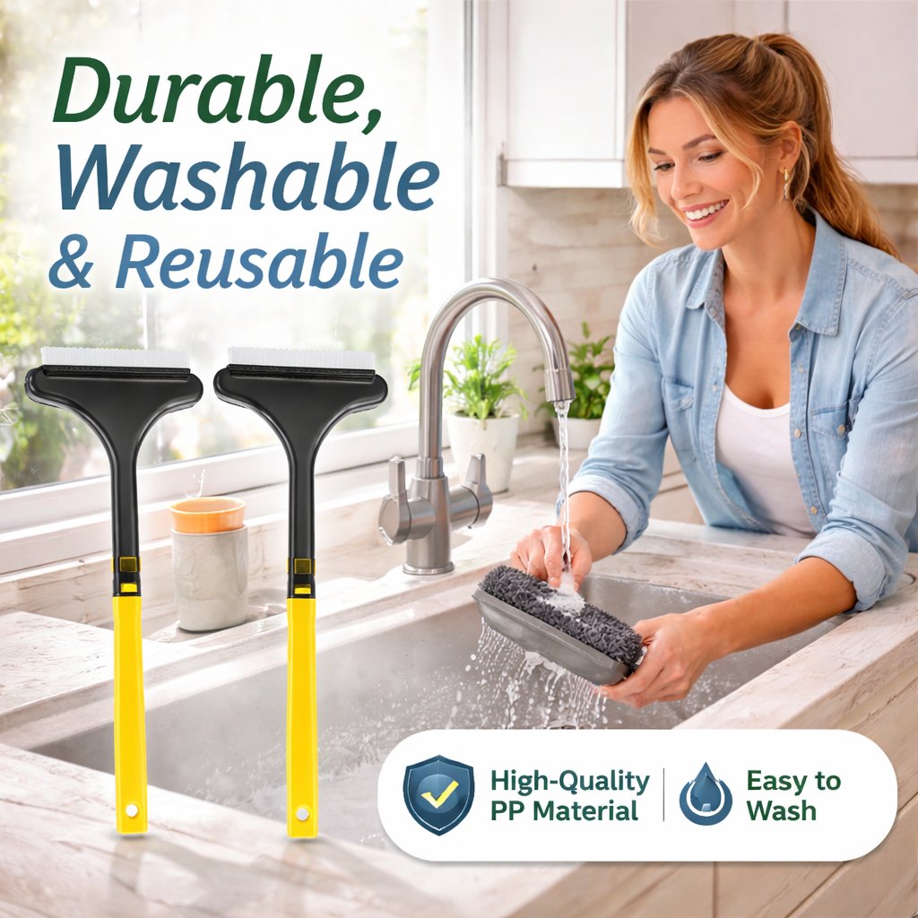 🧼2-in-1 Window & Surface Cleaning Brush – Wet & Dry Dual Use