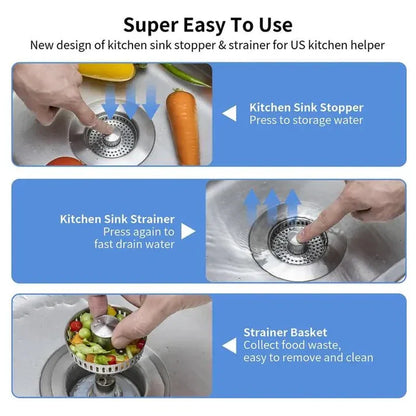 🔥LAST DAY 50% OFF-Upgraded 3 in 1 Kitchen Sink Drain Strainer