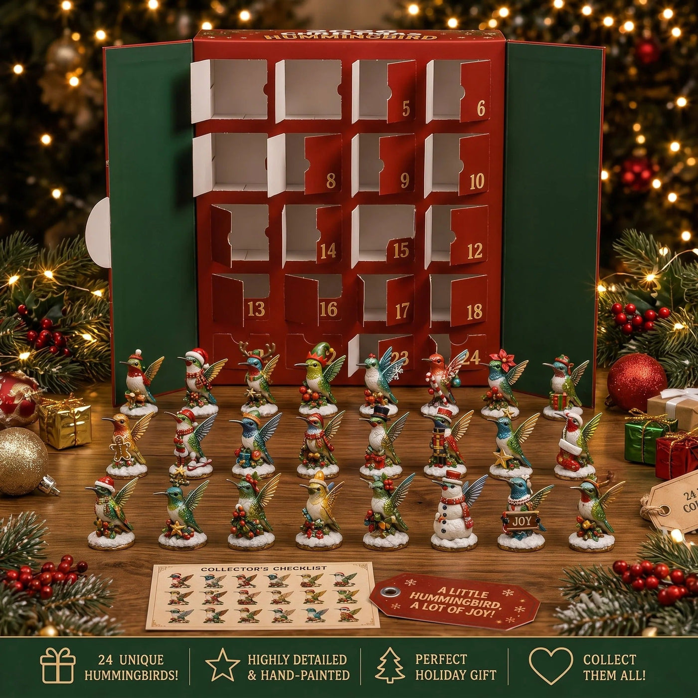 Hummingbird advent calendar displayed for Christmas