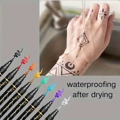 🔥Festivel Hot SALE 60% OFF - 10 Colors Temporary Tattoo Markers Set