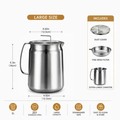 🔥 Hot Sale 50% OFF | 🍟 Stainless Steel Deep Fryer Pot | Fry, Strain & Store Oil with Ease
