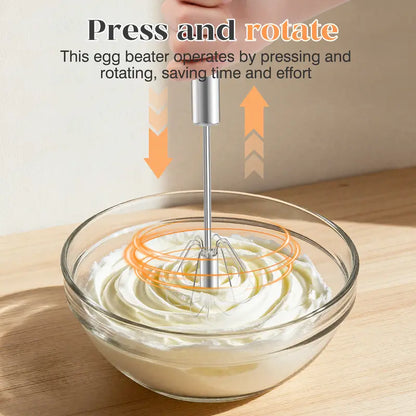 🔥 Hot Sale 50% OFF | 🥣 Stainless Steel Push Whisk | Effortless Mixing for Baking & Cooking