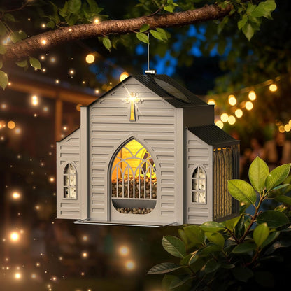 ✝️Last Day 50% OFF-🔥Church-Shaped Metal Solar Bird Feeder