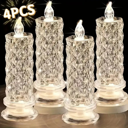 🎅Xmas Sales🔥Crystal LED Candle Set – Warm Flickering Glow for Date Nights, Parties & Home Decor