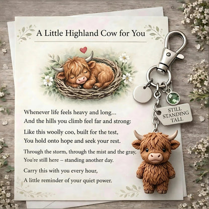 🔥 Hot Sale 49% OFF | Little Highland Cow Keychain 🐮 A Cute Daily Reminder of Strength & Courage