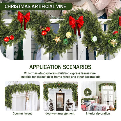 🏆2025 Super Value Se💥6 FT Artificial Cedar Garlands –Realistic Touch Winter Greenery