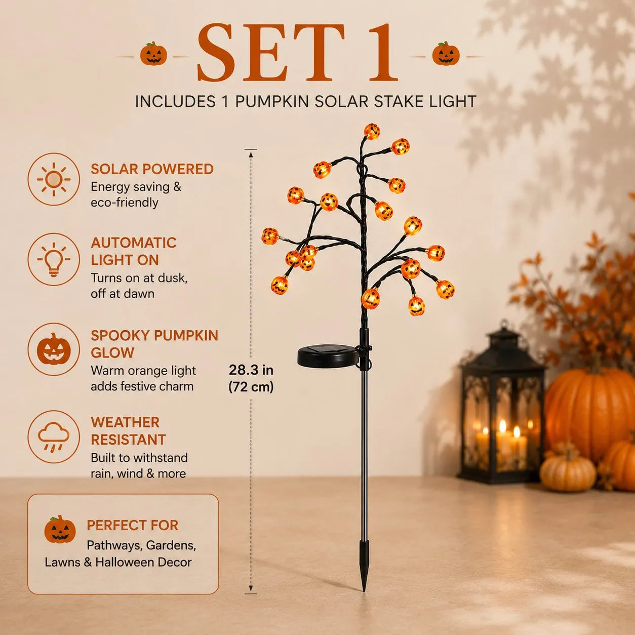 🔥HOT DEAL – 50% OFF🎃 Pumpkin Solar Stake Lights