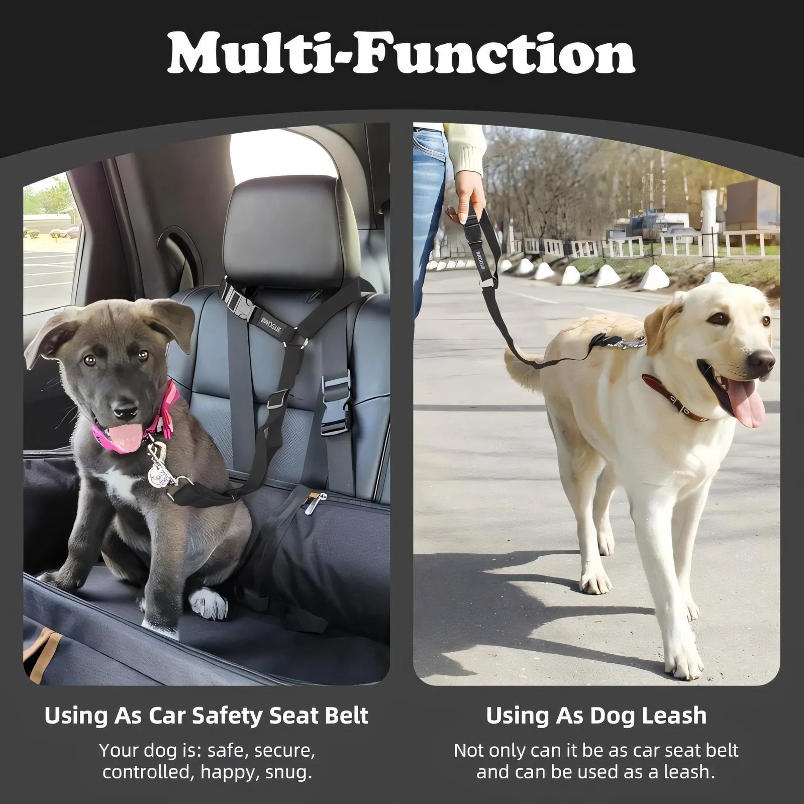 2-Pack Dog Travel Safety Belts