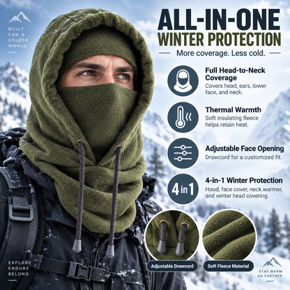 🔥2026 Hot Sale ✨4-in-1 Winter Warm Fleece Hood❄️