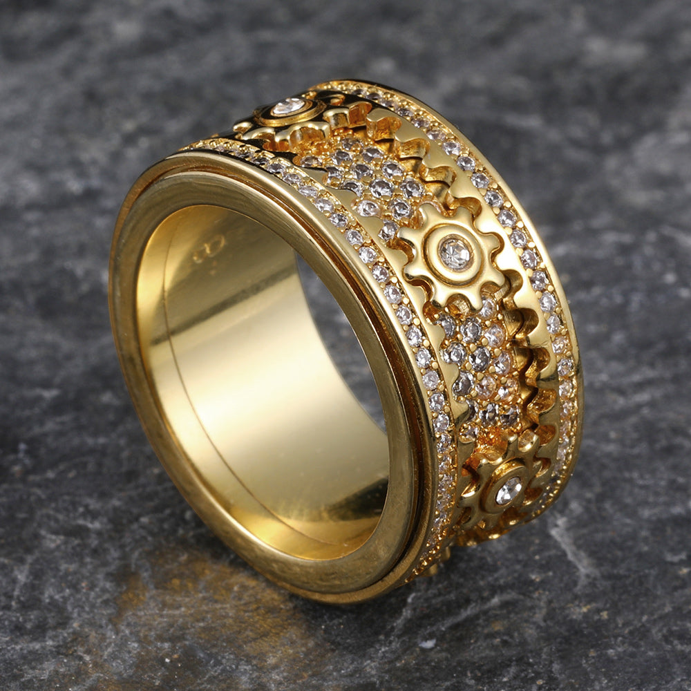 💍 Personalized Rotatable Gear Ring ✨