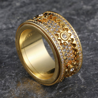 💍 Personalized Rotatable Gear Ring ✨