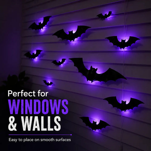 🎃 Ready for Halloween? LED Glowing Bat Wall Lights for Spooky Day🦇✨